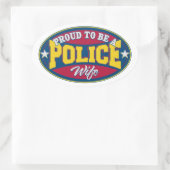 Proud als vrouw van de politie ovale sticker (Tas)