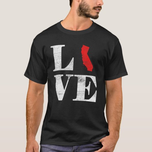Proud America Citizen State Flag Land Map Love Cal T-shirt (Voorkant)