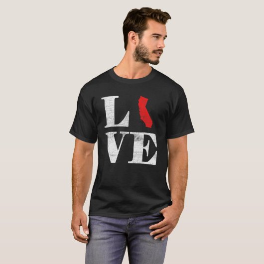 Proud America Citizen State Flag Land Map Love Cal T-shirt (Voorkant volledig)
