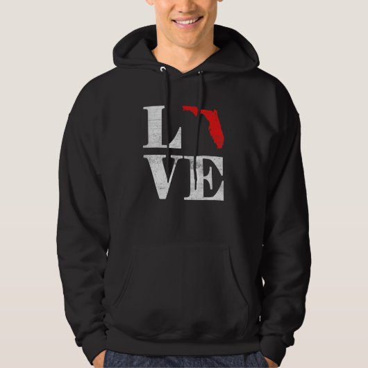 Proud America Citizen State Flag Land Map Love Flo Hoodie (Voorkant)