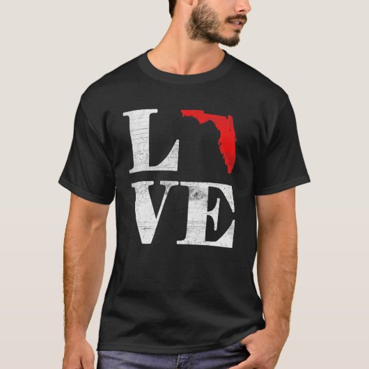 Proud America Citizen State Flag Land Map Love Flo T-shirt (Voorkant)
