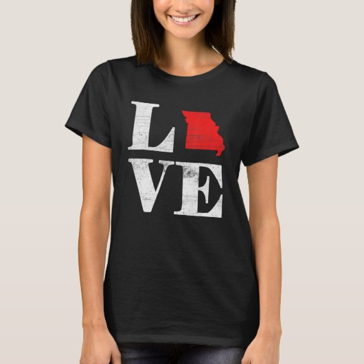 Proud America Citizen State Flag Land Map Love Mis T-shirt (Voorkant)