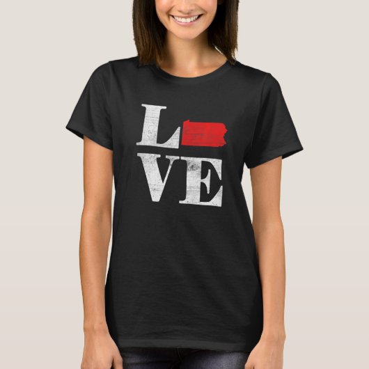 Proud America Citizen State Flag Land Map Love Pen T-shirt (Voorkant)