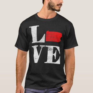 Proud America Citizen State Flag Land Map Love Pen T-shirt