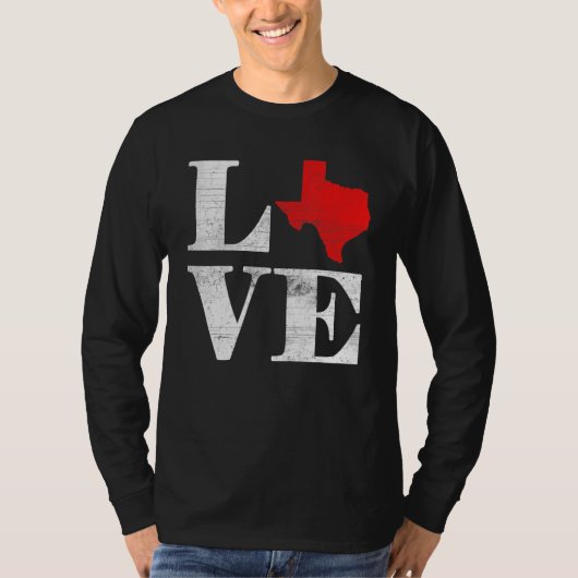 Proud America Citizen State Flag Land Map Love Tex T-shirt (Voorkant)