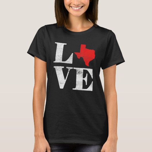 Proud America Citizen State Flag Land Map Love Tex T-shirt (Voorkant)