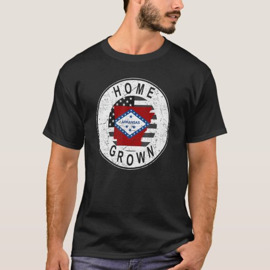 Proud America State Flag US Home Grown Arkansas T-shirt (Voorkant)