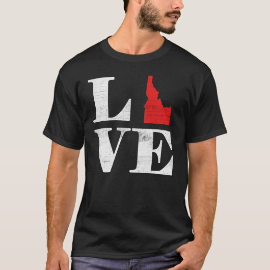 Proud America State Land Map Love Idaho T-shirt (Voorkant)