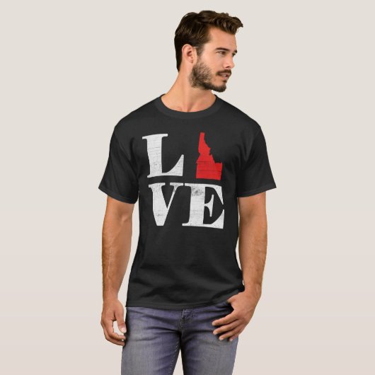 Proud America State Land Map Love Idaho T-shirt (Voorkant volledig)