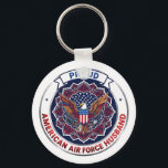 Proud American Air Force Husband Sleutelhanger<br><div class="desc">This design features colorful American eagle with its wings widely spread. The eagle is located over the magic mandala and is decorated with the USA flag. The colorful text "Proud American Air Force Husband" goes around the image. A beautiful family gift for him. Do not forget to transfer this design...</div>