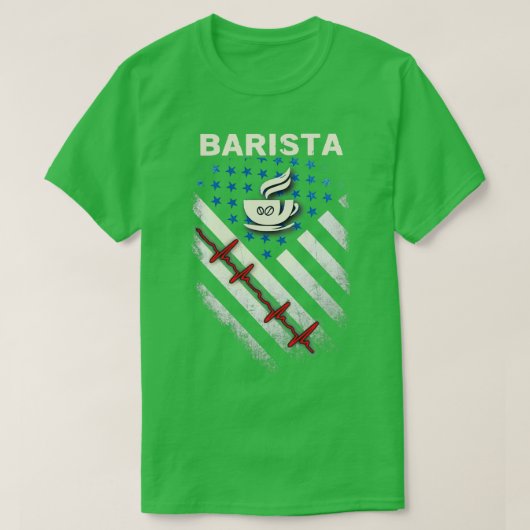 Proud American Barista T-shirt (Design voorkant)