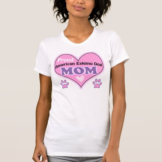 Proud American Eskimo Dog mama T-shirt (Voorkant)