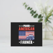 Proud American Farmer USA Flag Tractor Farm Farmin Briefkaart (Staand voorkant)