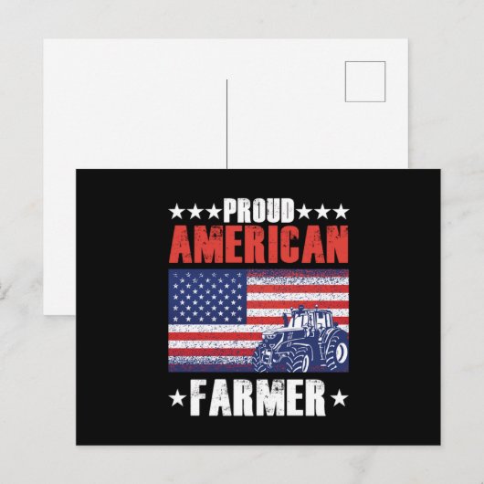 Proud American Farmer USA Flag Tractor Farm Farmin Briefkaart (Voorkant / Achterkant)