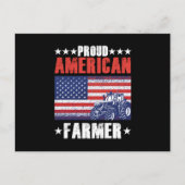 Proud American Farmer USA Flag Tractor Farm Farmin Briefkaart (Voorkant)