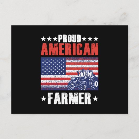 Proud American Farmer USA Flag Tractor Farm Farmin Briefkaart (Voorkant)