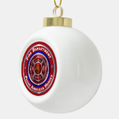 Proud American Firefighter Keramische Bal Ornament (Rechts)