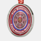 Proud American Firefighter kerst Metalen Ornament (Links)