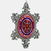 Proud American Firefighter Tin Sneeuwvlok Ornament (Links)