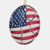 Proud American Flag Voetbal Keramisch Ornament (Rechts)