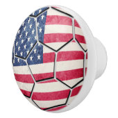 Proud American Flag Voetbal Keramische Knop (Rechts)