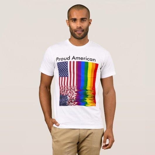 Proud American Gay Pride USA T-shirt (Voorkant volledig)