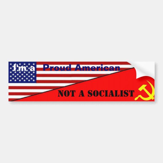 Proud American geen socialist Bumpersticker (Voorkant)