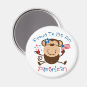 Proud American Girl Monkey Magneet (Voorkant / Achterkant)