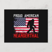 Proud American Neanderthal | USA Flag & Bigfoot Briefkaart (Voorkant)