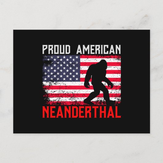 Proud American Neanderthal | USA Flag & Bigfoot Briefkaart (Voorkant)