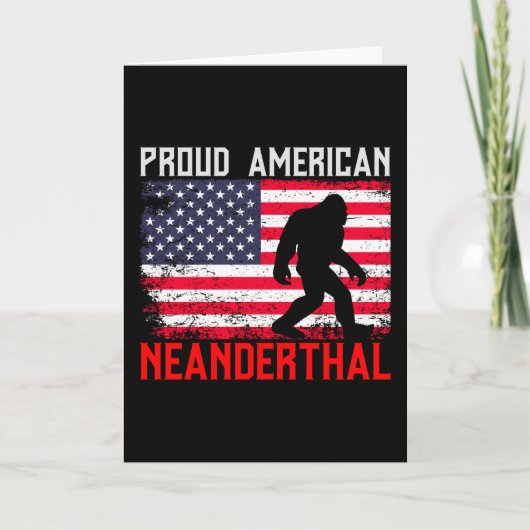 Proud American Neanderthaler | Amerikaanse vlag & Kaart (Voorkant)