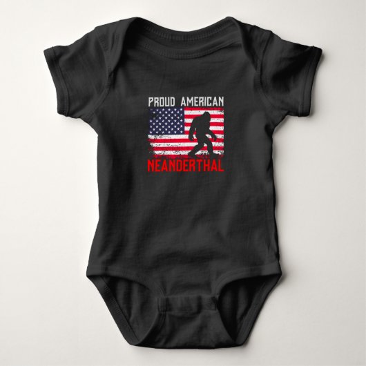 Proud American Neanderthaler | Amerikaanse vlag & Romper (Voorkant)