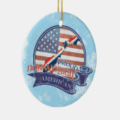 Proud American Norwegian Kerstornament Keramisch Ornament (Rechts)