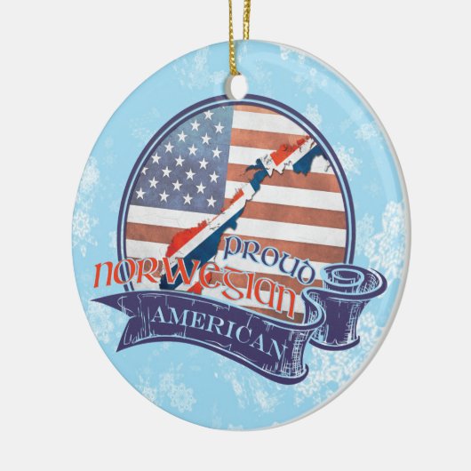 Proud American Norwegian Kerstornament Keramisch Ornament (Links)