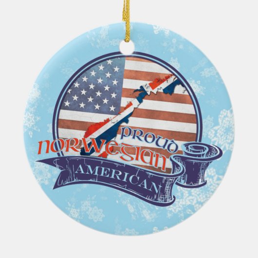 Proud American Norwegian Kerstornament Keramisch Ornament (Achterkant)