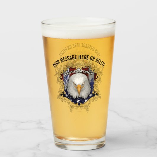 Proud American Patriot Glass Glas (Voorkant gevuld)