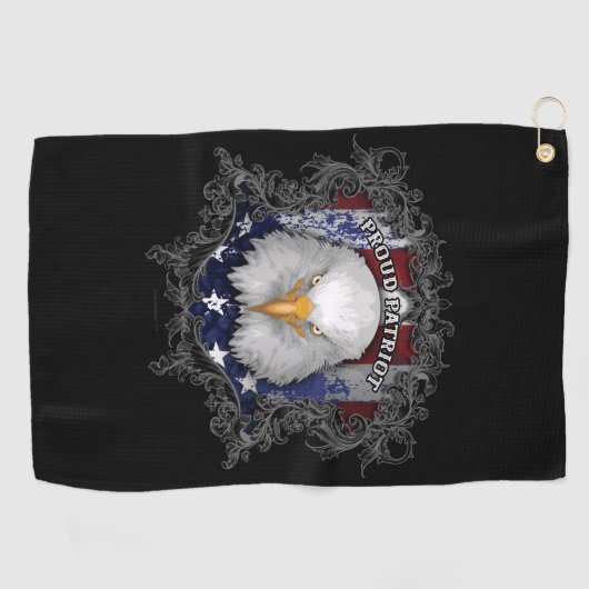 Proud American Patriot Golfhanddoek (Horizontaal)