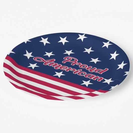 Proud American patriotic star & stripes usa Papieren Bordje (Gekanteld)