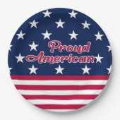 Proud American patriotic star & stripes usa Papieren Bordje (Voorkant)