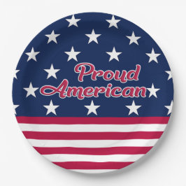 Proud American patriotic star & stripes usa Papieren Bordje