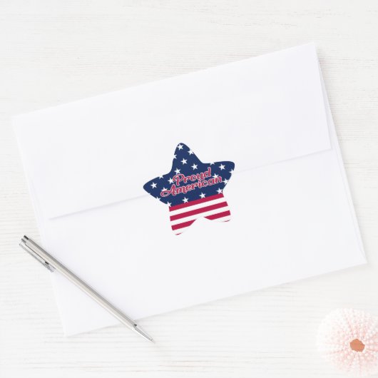 Proud American patriottic sterren & strepen Ster Sticker (Envelop)