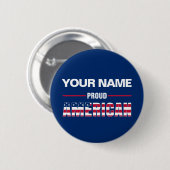 Proud American Personalized Ronde Button 5,7 Cm (Voorkant /achterkant)