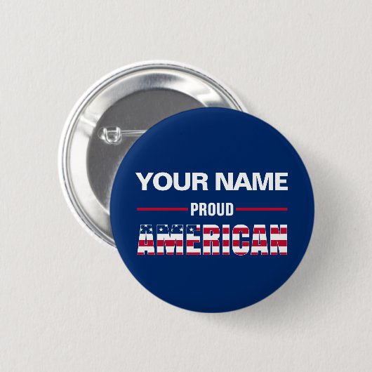 Proud American Personalized Ronde Button 5,7 Cm (Voorkant /achterkant)