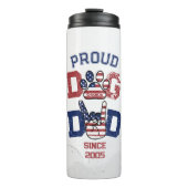 Proud American Pet Dog Dad Lover US Flag Thermosbeker (Voorkant)