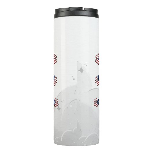 Proud American Pet Dog Dad Lover US Flag Thermosbeker (Achterkant)