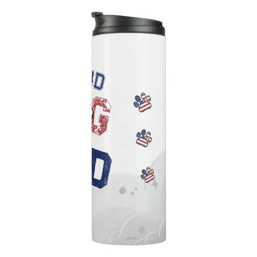 Proud American Pet Dog Dad Lover US Flag Thermosbeker (Geroteerd rechts)