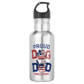 Proud American Pet Dog Dad Lover US Flag Waterfles (Voorkant)