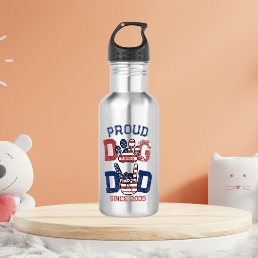 Proud American Pet Dog Dad Lover US Flag Waterfles
