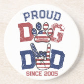 Proud American Pet Dog Dad Lover US Flag Zandsteen Onderzetter (Voorkant)