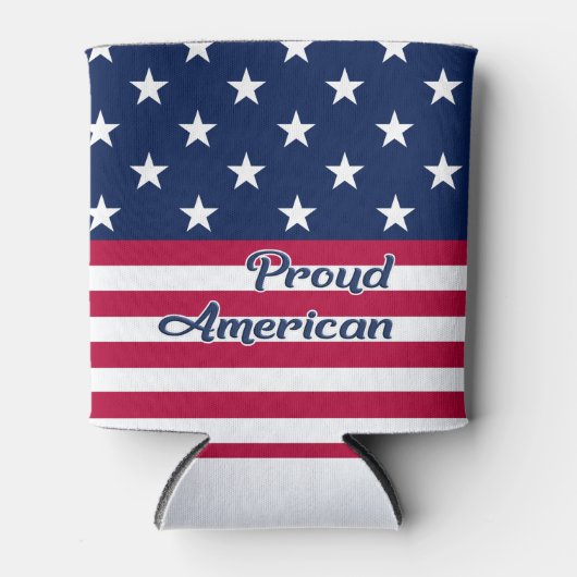 Proud American sterren & stripes USA flag patrioti Blikjeskoeler (Voorkant)